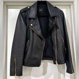 LTH JKT Women’s Kas Black Leather Biker Moto Jacket Size L